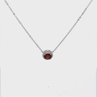 Baikalla™ Classic Sterling Silver Natural Amethyst Garnet Topaz Necklace With CZ