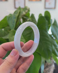 Baikalla "Half Round" Light Lavender Jadeite Jade Bangle Bracelet (62.4 mm) 
