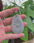 Genuine Lavender Jadeite Jade Ru Yi Pendant Necklace With Sterling Silver Bail