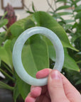 Baikalla™ "Classic Bangle" Genuine Jadeite Jade Lavender Green Bangle Bracelet (60.2mm)