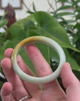 Baikalla Natural Yellow Jadeite Jade Oval Bangle Bracelet (53.2 mm) 