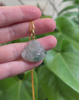 Burmese Ice Blue Green Jadeite Jade Happy Buddha Necklace With 18K Gold Bail