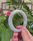 Baikalla Icy Lavender Jadeite Jade Bangle Bracelet (55.5 mm) 