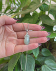Natural Unique Jadeite Jade Lucky Bottle Necklace with 14k White Gold Bail