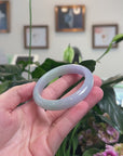 Baikalla Natural Light Lavender & Green Jadeite Jade "Half Round" Bangle Bracelet (54.1mm) 