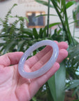 Baikalla Icy Light Lavender W/ Sajin Flecks (Golden Dust) "Traditional Round" Jadeite Jade Bangle Bracelet (55.7mm) 