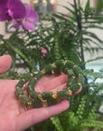 Baikalla Natural Deep Green Nephrite Jade & Citrine Bead Bracelet
