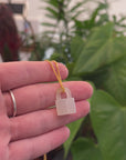 Baikalla Genuine Ice Jadeite Jade Lock Necklace Pendant