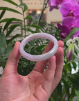 Baikalla Lavender & Green "Half-Round" Jadeite Jade Bangle Bracelet (53.6mm) 