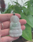 Genuine Burmese Blue Jadeite Jade Guanyin Necklace