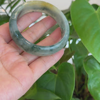 Burmese High-end Ice Blue-green Jade Jadeite Bangle Bracelet (58.83mm) ( Collectibles )T073