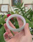 Baikalla Natural  Green and Light Lavender Jadeite Jade Bangle Bracelet (55.5 mm) 