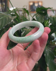 Baikalla Natural Green Jadeite Jade Bangle Bracelet (58.4mm) 