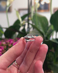 Baikalla Natural Icy Light Blue Jadeite Jade 18kw Gold Ring W/ Natural Diamonds 