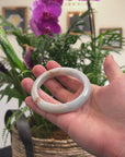 Baikalla Light Green & SaJin (Golden Dust) Jadeite Jade "Half Round" Bangle Bracelet (60.5mm) 