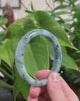 Baikalla Natural Blue-Green Jadeite Jade Bangle Bracelet (61.7mm) 