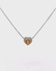 Baikalla™ Classic Heart Sterling Silver Natural Amethyst Citrine Topaz Necklace With CZ