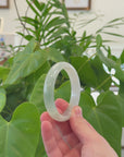 Baikalla "Half Round" Icy Blue-Green Jade Bangle Bracelet (57.17mm) 
