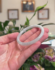 Baikalla Natural Icy Light Green Jadeite Jade "Petite Traditional Round" Bangle Bracelet (51.9mm) 