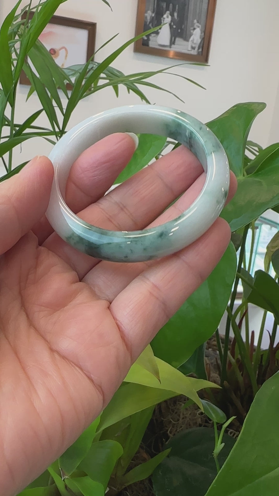 Burmese High Blue-green Jade Jadeite Bangle Bracelet (54.36mm) ( Collectibles )T113