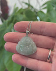 Genuine Ice Jadeite Jade Buddha Pendant Necklace