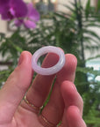 Baikalla Light Lavender Burmese Jadeite Jade Traditional Ring 