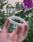 Baikalla Icy Light Green Jadeite Jade Oval Bangle (51.8mm) 