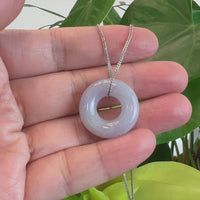 Baikalla "Good Luck Button" Necklace Lavender Jadeite Jade Pendant