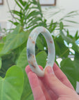Baikalla Natural Red Golden Jadeite Jade Bangle Bracelet (60.7 mm) 