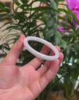 Baikalla White "Traditional Round" Jadeite Jade Bangle Bracelet (55mm) 