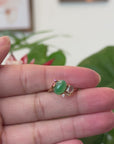 Baikalla™ 18k Rose Gold Natural Imperial Jadeite Morning Glory Engagement Ring