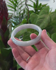 Baikalla "Half Round" Light Lavender and Green Jade Bangle Bracelet (61.82mm) 