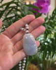 Baikalla "Bamboo" Lavender & Green Jadeite Jade Pendant Beaded Necklace