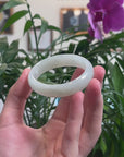 Baikalla Icy Light Green Jadeite Jade Oval Bangle (52.2mm) 