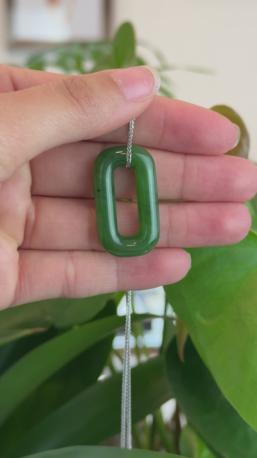 Green Nephrite Infinity Jade Pendant Necklace for Men