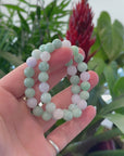 Genuine Jadeite Jade Round Green Beads Bracelet (9.5mm)