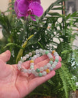 Baikalla Multi-Color Genuine Jadeite Jade Round Bead Bracelet (7.5mm)