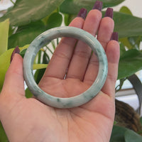 Baikalla Natural Burmese Blue-green Jadeite Jade Bangle Bracelet (59.48mm)#T131
