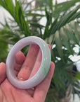 Baikalla Lavender with Vibrant Green Jadeite Jade Bangle Bracelet (55.7mm) 