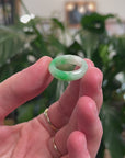 Baikalla Natural Apple-Green Jadeite Jade Traditional Ring 