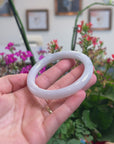 Baikalla Natural Faint Lavender Jadeite Jade "Traditional Round" Bangle Bracelet (58.3mm) 