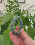Baikalla Natural Green Jadeite Jade Bangle Bracelet (58.62mm) 