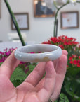 Baikalla Natural Light Blue-Green W/ Orange Sajin (Golden Dust) Jadeite Jade "Oval" Bangle Bracelet (56.2mm) 