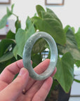 Baikalla "Half Round" Green Jadeite Jade Bangle Bracelet (62.61 mm) 