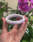 Baikalla "Vixen" Purple & Light Lavender Jadeite Jade "Half Round" Bangle Bracelet (57.8mm) 