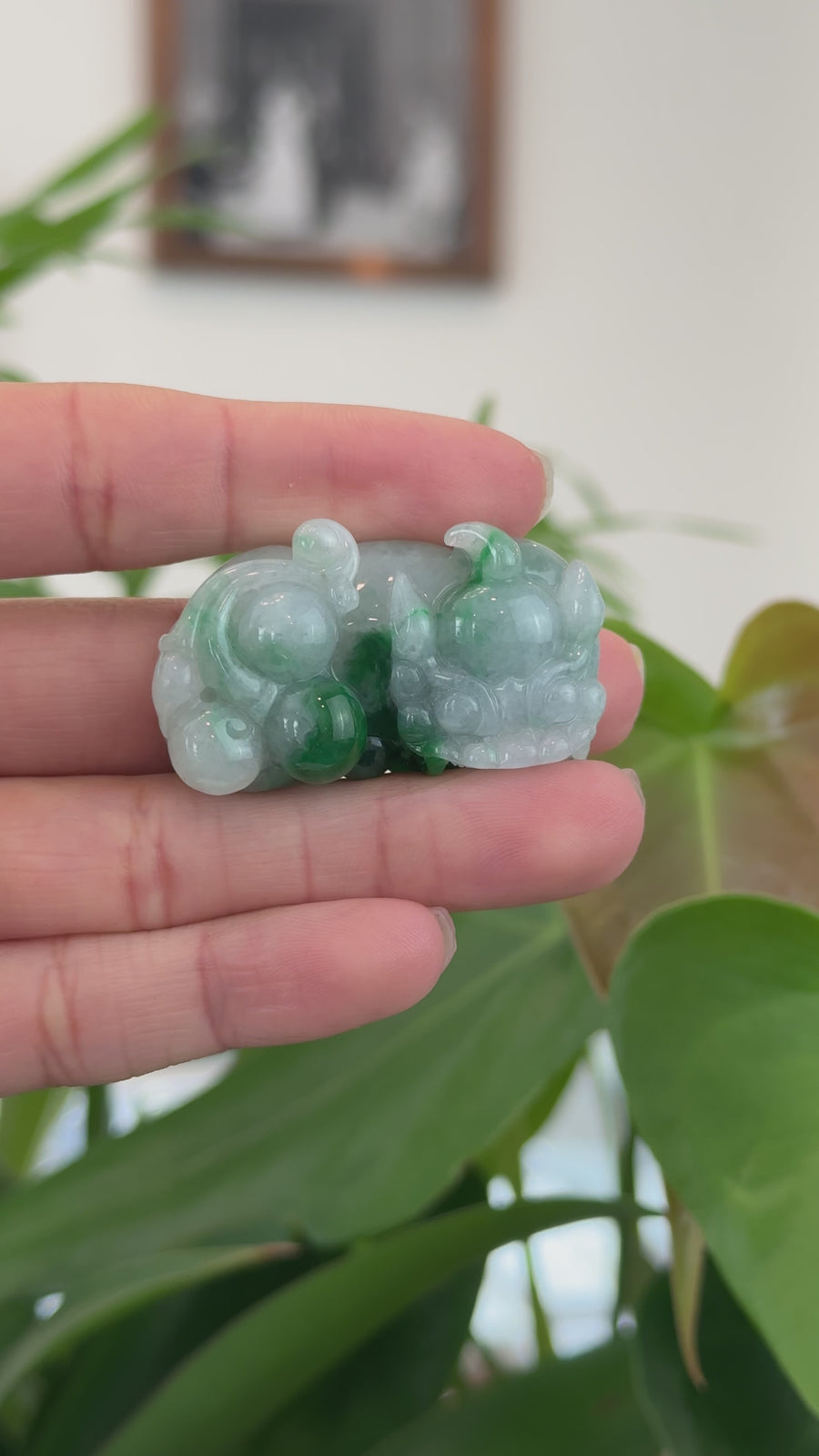 Genuine High quality Burmese Ice Green Jadeite Jade PiXiu Pendant Necklace