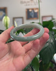 Baikalla Natural Oil-Green Jadeite Jade "Half Round" Bangle Bracelet (58.6mm) 