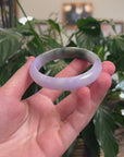 Baikalla Natural Vixen Lavender & Deep Oil-Green Jadeite Jade Oval Bangle (56.3mm) 