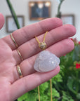 Baikalla Natural Icy Jadeite Jade "Happy Buddha" Pendant W/ 18ky Gold & Natural Diamond Bail