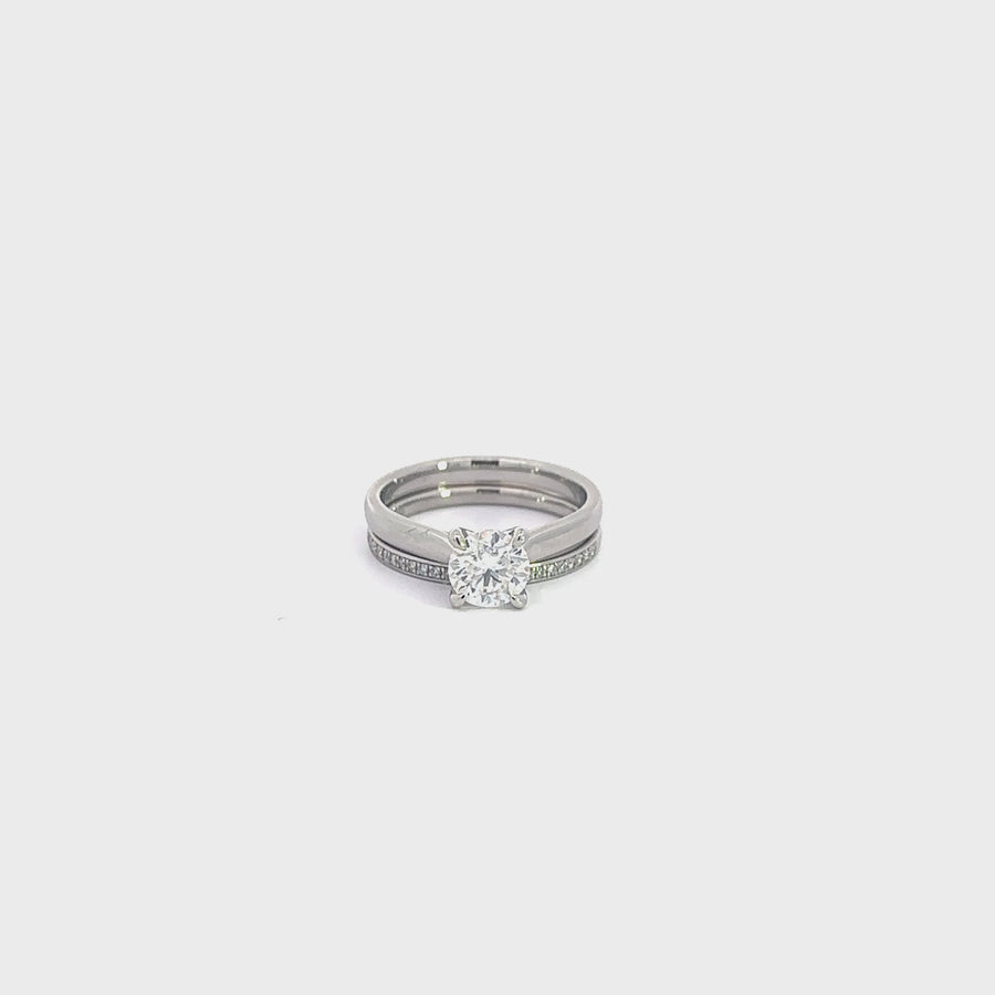 Baikalla™ Platinum Moissanite Diamond Engagement Ring Sets